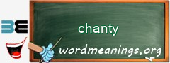 WordMeaning blackboard for chanty